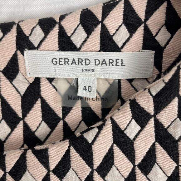 Gerard Darel Pink Black Argyle/Diamond Sun Dress Pleated Midi- 40 - Picture 5 of 13